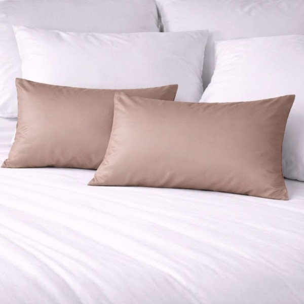 Set 2 fete de perna maro deschis 50x70 cm din bumbac satinat First Choice Satin