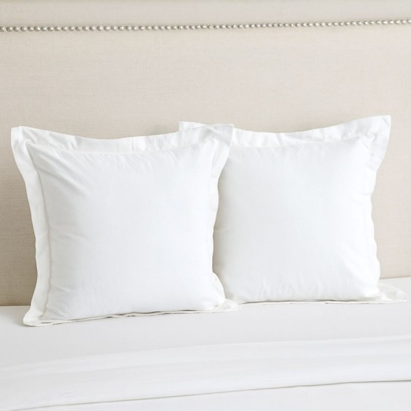 Set 2 fete de perna bumbac percale alb 45x45cm