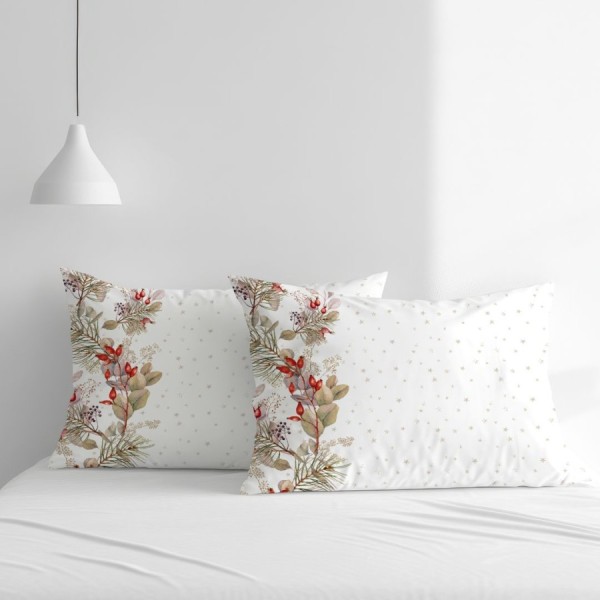 Set 2 fete de perna Craciun Tisa 50x70cm din bumbac 100% cu crengute si stele aurii
