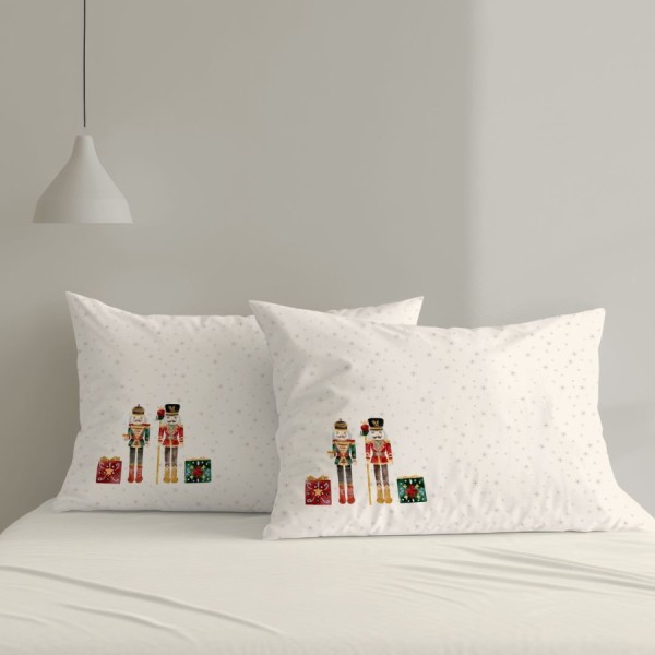 Set 2 fete de perna Craciun Nutker 50x70cm din bumbac 100% cu imprimeu Spărgătorul de Nuci