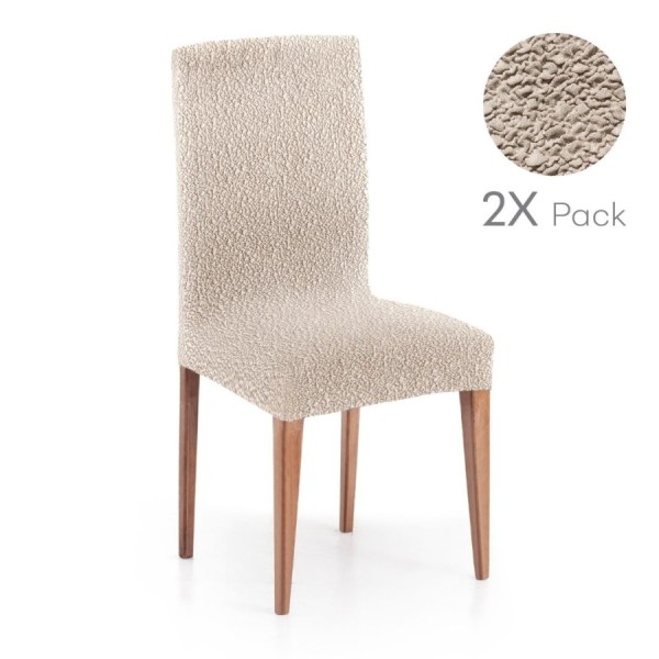 Set 2 huse scaun bielastice Premium ROC 40–50 cm bej deschis C/00 - fixare perfectă și aspect modern