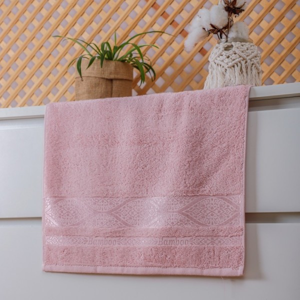 Set 2 prosoape bambus 50x90cm, Bamboo Roz Pudra
