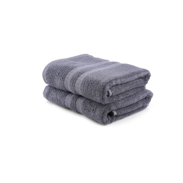 Set 2 prosoape Ayliz gri antracit 50x90cm bambus si bumbac, moi si pufoase