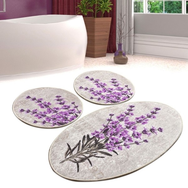 Set 3 covorase baie ovale, Chilai Home, Lavanda