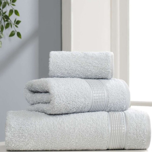 Set 3 prosoape bumbac 100% Eponj Home Ezgi gri deschis