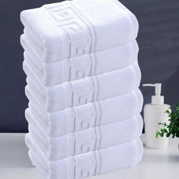 Set 6 prosoape albe 50x90 cm, bumbac Pakistan, 550 g/mp, moi și absorbante