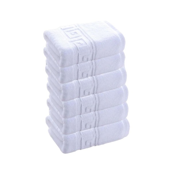 Set 6 prosoape albe 30x50 cm, bumbac Pakistan, 550 g/mp, moi și absorbante