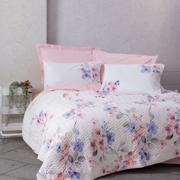 Set pat 4 anotimpuri bumbac 100% ranforce cu flori, Cotton Box, Jayda Roz