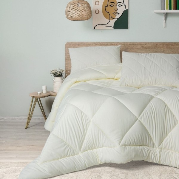 Set pilota iarna Softwash Cotton Box Ecru cu cearșaf și 2 fețe de perna