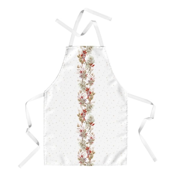 Sort de bucatarie Craciun cu crengute decorative, bumbac 100%, Tisa