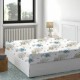 Cearceaf de pat cu elastic bumbac 100%,180x200cm, Floral Bej