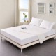 lenjerie de pat tip hotel alba din damasc bumbac 100% cu dunga 3 cm si cearceaf pilota 180x220 cm pentru pat 2 persoane