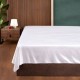 Cearceaf pat dublu 240x260 cm bumbac satinat premium Roz Pudra First Choice