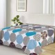 Cearceaf plat pt pat din bumbac, 180x260cm cu cercuri, pentru un plus de confort.