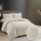 Cuvertură de pat dublu matlasată în culoare cappuccino cu design în romburi pentru un dormitor sofisticat și confortabil