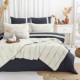 Cuvertura muselina Steva Negru 240x260cm cu 2 fete de perna Saheser