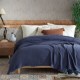 Cuvertura muselina 220x240cm, bumbac 100% natural, Saheser Navy Blue