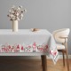 Fata de masa craciun glow bumbac 100% 140x220cm cu cabana si peisaj de iarna