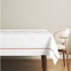 Fata de masa craciun glow bumbac 100% 140x220cm cu cabana si peisaj de iarna