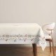 Fata de masa craciun snowy bumbac 100 cu brazi si casute 140x320cm