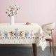 Față de masă Paște bumbac 100%, 140x180 cm, model cu iepurași și floarea-soarelui – Club Cotton Mochi