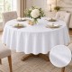 Fata de masa alba rotunda 320cm satinata jacquard cu hexagoane tesute si detaliu al modelului geometric