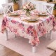 Fata de masa rotunda 160 cm bumbac poliester teflonat flori pictate, fabricata in Romania