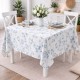 Fata de masa rotunda 180 cm bumbac poliester teflonat Floricele albastre, fabricata in Romania