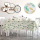 Fata de masa 160x320 cm teflonata model frunze gri bej pentru masa mare dining, fabricata in Romania