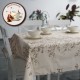 Fata de masa teflonata din bumbac, rotunda, diametru 140 cm, model baroc, decor elegant pentru mese rotunde