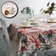 Fata de masa teflonata din bumbac, rotunda, diametru 140 cm, tropical bej-verde, decor elegant pentru mese rotunde