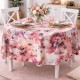Fata de masa rotunda 160 cm bumbac poliester teflonat flori pictate, fabricata in Romania