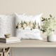 Fata de masa craciun snowy bumbac 100 cu brazi si casute 140x320cm