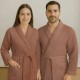 Halat baie unisex bumbac 100% gofrat maro M/L Ralex Pucioasa