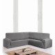 Husa colțar stanga cu recliner, bielastică 250–360 cm, Premium ROC, C/01 bej– fixare perfectă și aspect modern