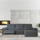 Husa colțar stanga cu recliner, bielastică 250–360 cm, Premium ROC, C/01 bej– fixare perfectă și aspect modern