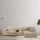 Husa colțar stanga cu recliner, bielastică 250–360 cm, Premium ROC, C/01 bej– fixare perfectă și aspect modern