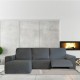 Husa colțar stanga cu recliner, bielastică 250–360 cm, Premium ROC, C/01 bej– fixare perfectă și aspect modern