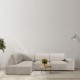 Husa colțar stanga cu recliner, bielastică 250–360 cm, Premium ROC, C/0 bej deschis– fixare perfectă și aspect modern