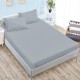 husa de pat gri deschis din damasc policoton cu doua fete de perna pentru saltele 160x200 si 180x200