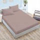 husa de pat gri deschis din damasc policoton cu doua fete de perna pentru saltele 160x200 si 180x200