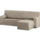 Husa elastica canapea fara brate 3 locuri, jacquard bej inchis, 180-200cm, model Iria.