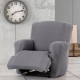 Husa elastica fotoliu cu recliner, Troya, C/11 Maro deschis