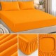 Husa pat tricot cu elastic 180x200 cm, portocaliu