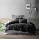 Lenjerie pat 1 persoana bumbac 100% ranforce, Cotton Box, Plain - Negru/Gri
