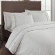 Lenjerie de pat satin de lux albă cu broderie bej TAC Diamond