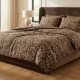 Lenjerie de pat dublu din bumbac 100% creponata cu imprimeu leopard