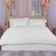 Set lenjerie de pat alb damasc policoton, pentru pat 100x200 cm, design simplu și elegant