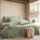 Lenjerie pat dublu cu volane Milagros Pampas Verde bumbac 100% ranforce prespalat Bahar Tekstil