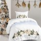 Fata de masa craciun snowy bumbac 100 cu brazi si casute 140x320cm